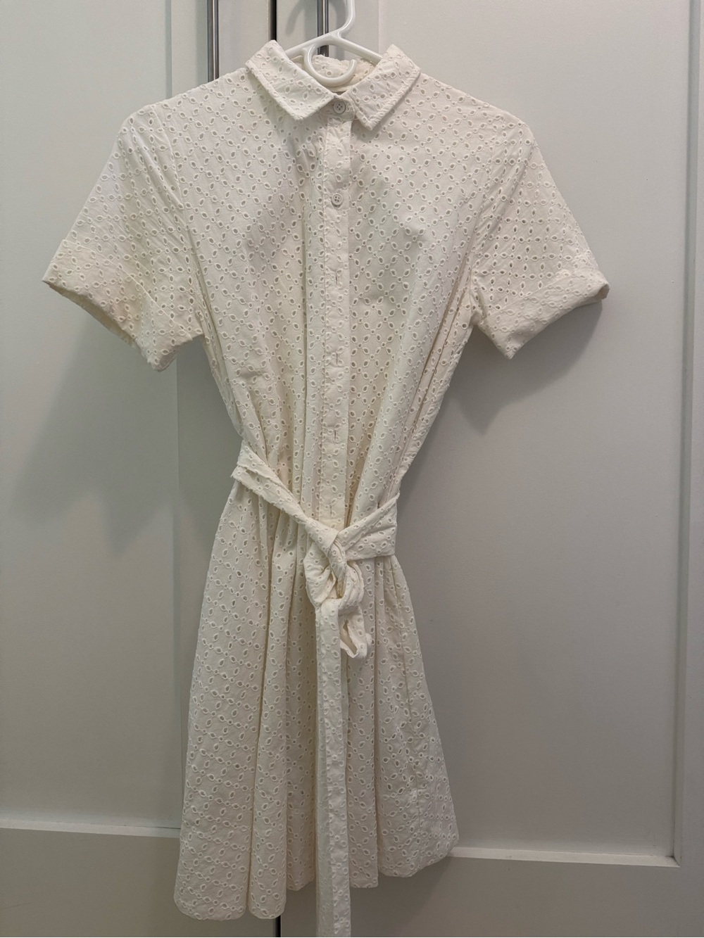 Lisa Marie Fernandez x Target Eyelet Ivory Shirt Dress with Tie Waist